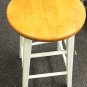 DSA International 24" Oak / White Beveled Winsome Wood Bar Stool #BS24-0/BS24TU