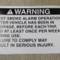 RV Safety Decal "Warning Test Smoke Alarm Operation"  UPC:710534473798