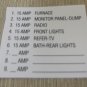 RV Safety Decal "Breaker Box Indicator Label 1-9" UPC:710534474016