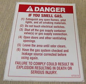 RV Safety Decal "Danger If You Smell Gas" UPC:710534473873