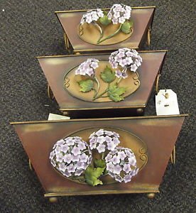 S.S. Sarna 3 Piece Tin Planter Set #6179 UPC:710534475617