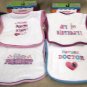 Kids 2 Grow By Danara Girl's Easy Closure Baby Bibs 4 Pack #12225 25073 74 75