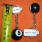 Novelty Inc Black 8 Ball Key Chain Set 2 #KC-0214/S   UPC:710534481755
