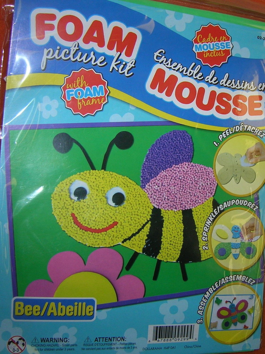 Dollarama Foam Picture Craft Kit Bee UPC667888092994