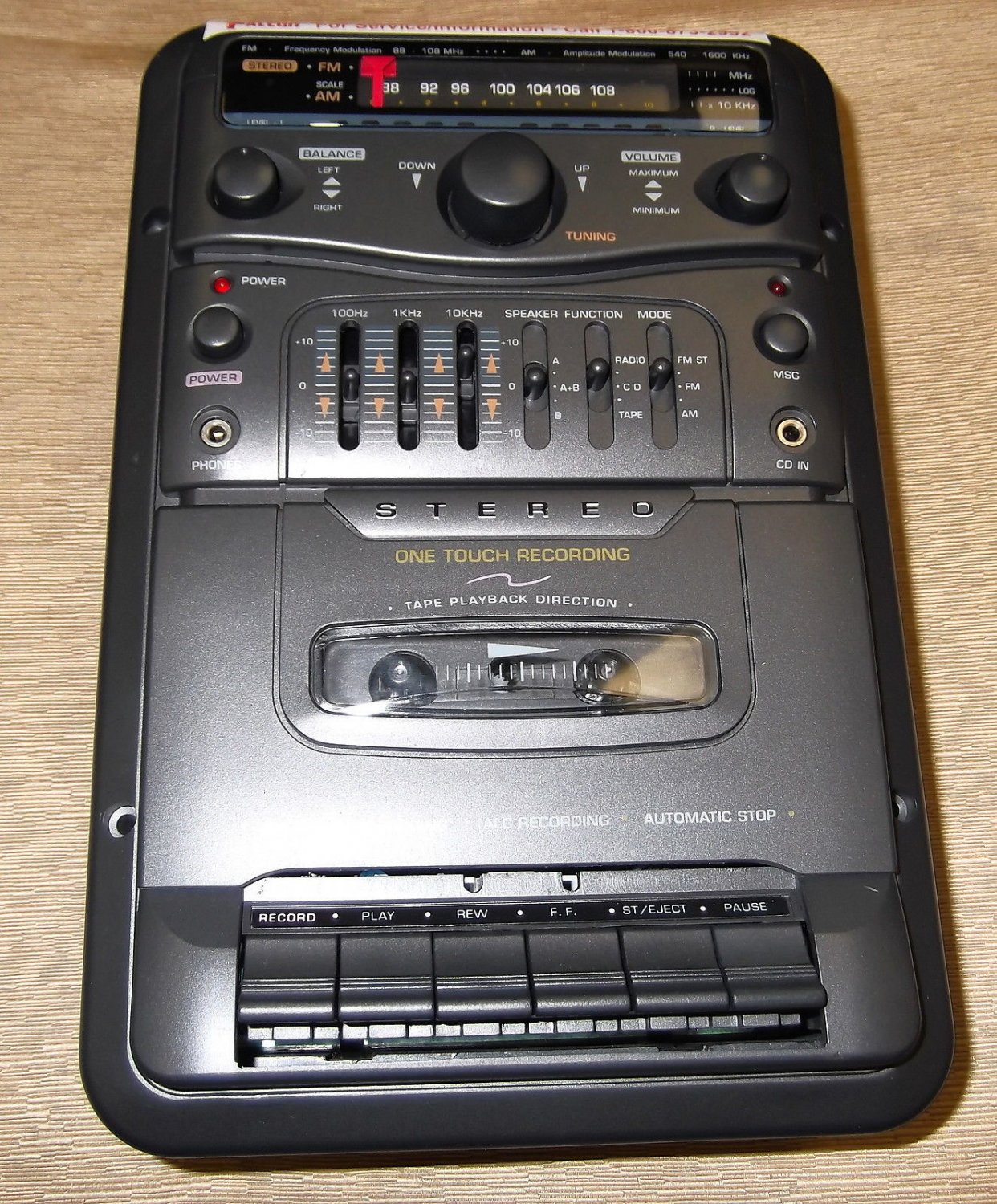 Falcon Model SWR 8000 Inwall AM FM Stereo Cassette Recorder