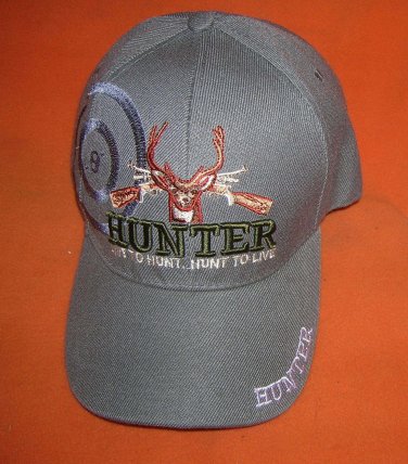 Cap America Gray Live To Hunt / Hunt To Live Baseball Cap UPC:710534483995