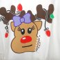 Classic Teaze Lighted She Reindeer White T-Shirt Size:XL #20906 UPC:430000624690