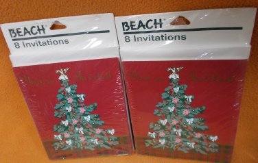Beach Products Invitations "Victorian Plaid" 16 Pcs #R6046V UPC:076526328461