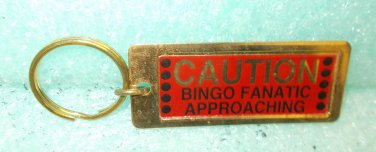 St. Evans "Caution: BINGO Fanatic" Metal Key Chain 1 1/4" X 3"  UPC:710534489683
