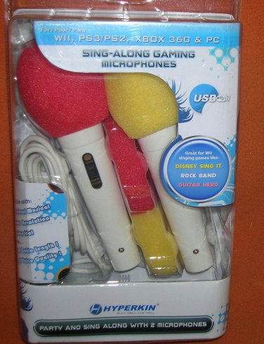 Hyperkins Inc Sing Along Gaming Microphones For WII,PS3/ #M05758 UPC:81304801208