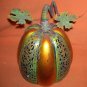 TRP Flameless Ceramic Pierced Metal Pumpkin Luminary #RL05133V UPC:823420897131