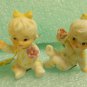 Napcoware Porcelain Mini Pajama Baby With Flower Set 2 #9878-2  UPC:710534489270