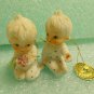 Napcoware Porcelain Mini Pajama Baby With Flower Set 2 #9878-1 UPC:710534489270