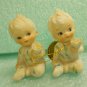 Napcoware Porcelain Mini Pajama Baby With Flower Set 2 #9878-3  UPC:710534489270