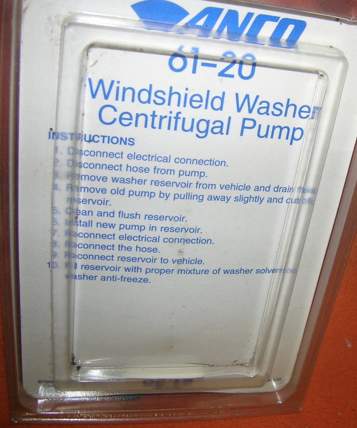 ANCO Windshield Washer Pump 6120 UPC037577055829