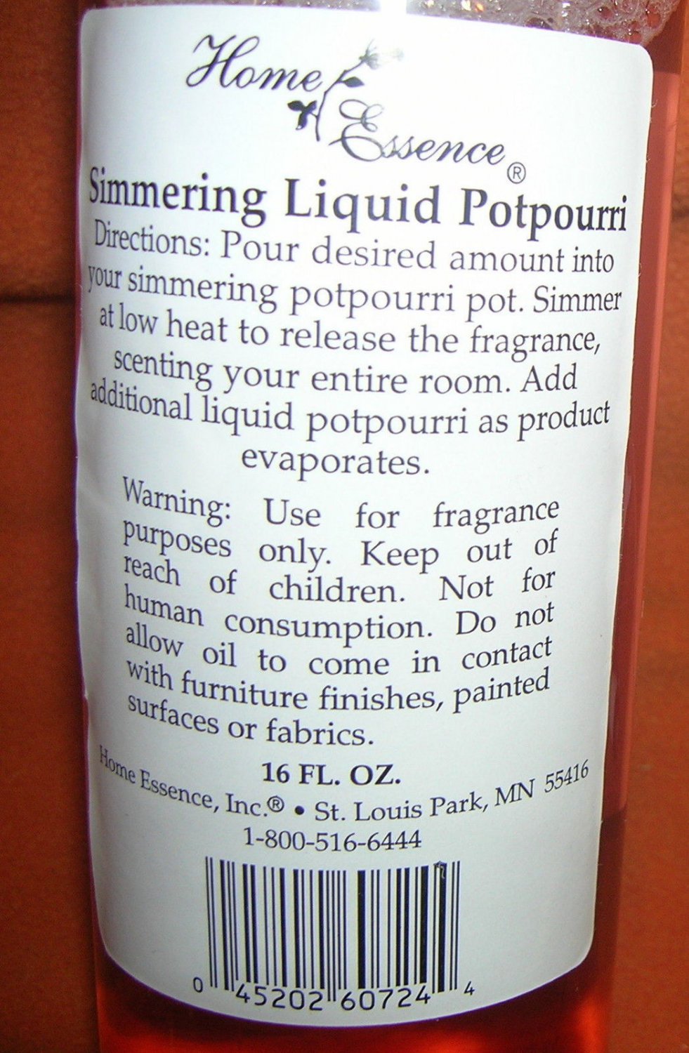 Home Essence Inc Gardenia Blossom Simmering Liquid Potpourri 16 OZ UPC