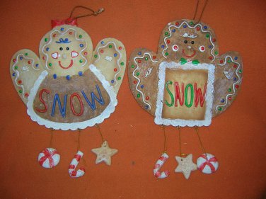 Jubilee Giftware Resin Mr. & Mrs. "SNOW" Gingerbread Ornament   UPC:710534487610