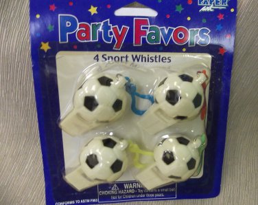 Creative Expressions Play Soccer Shaped Whistles 4 Pack X 2 #01-9244 UPC:0735255