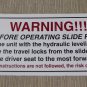 RV Safety Decal "Warning Before Operating Slide Room"  UPC:710534473804