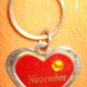 St. Evans Heart / November - Topaz Birthstone Key Chain  UPC:710534484503