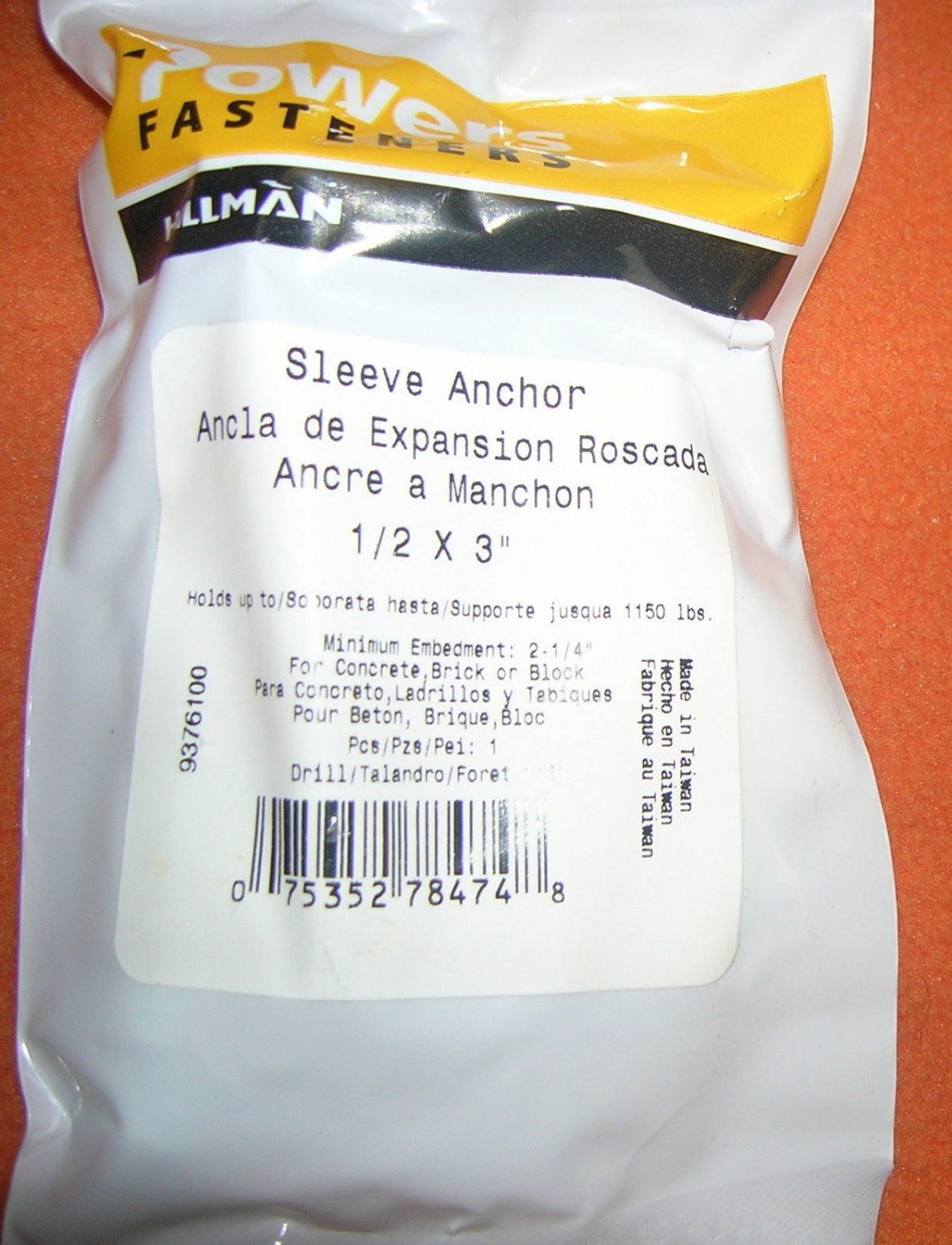 Powers Fasteners LokBolt Sleeve Anchor Hex Head 1/2" X 3" Qty 20 9376100