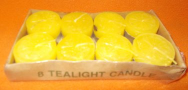Olde Port Candles 8 Yellow Tealight Candles #CA2018Y UPC:643954320185