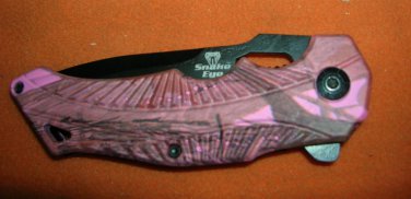 Snake Eyes Pink Camo Tactical Rescue Outdoor Knife#SE-1002PC  UPC:756634100265