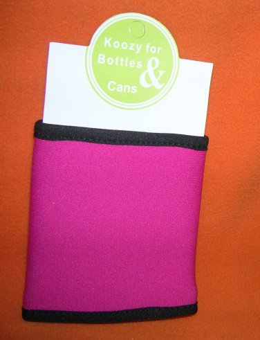 Novelty Inc Pink  / Black Trim Koozy For Bottles Or Cans UPC:710534483896