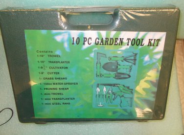 PE-HD 10 Piece Garden Tool Kit In Carrying Case UPC:710534488990