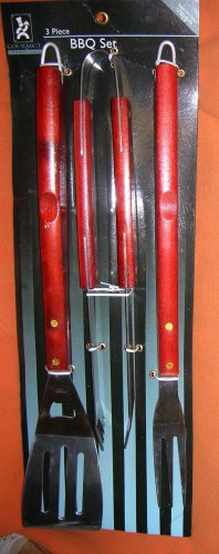 Gourmet Traditions 3 Piece BBQ Set - Tongs, Spatula & Fork #1259997 UPC:69420220
