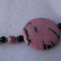 Pink Jasper and Onyx Necklace