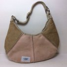 UGG PINK/BEIGE Suede & Shearling Hobo Bag