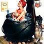 WITCH HALLOWEEN PIN-UP GIRL WICCA CANVAS ART PRINT