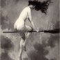 VINTAGE WITCH HALLOWEEN RISQUE WICCA  CANVAS ART PRINT 8.5"x11"