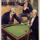 VINTAGE FRENCH BILLIARDS POOL POSTER CANVAS ART PRINT
