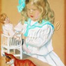 VINTAGE CHILD GIRL ANTIQUE DOLL PASTEL CANVAS ART PRINT