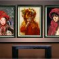 VICTORIAN CHILD GIRL RED HAT BONNET CANVAS ART PRINT