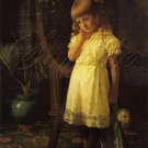 VICTORIAN SAD GIRL BROKEN ANTIQUE DOLL CANVAS PRINT BIG