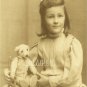 ANTIQUE TEDDY BEAR GIRL CHILD PHOTO CANVAS PRINT- LARGE