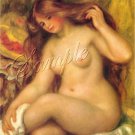 VINTAGE BATHING NUDE BEAUTY REDHEAD CANVAS ART PRINT