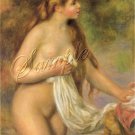 VINTAGE BATHING NUDE NYMPH GIRL POOL CANVAS ART PRINT