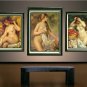 VINTAGE BATHING NUDE NYMPH GIRL POOL CANVAS ART PRINT