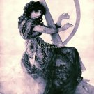 VINTAGE WITCH WICCA HARP MUSIC BLACK MAGIC CANVAS PRINT