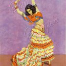 VINTAGE SPANISH DANCE FLAMENCO DANCER CANVAS ART -LARGE