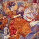 VICTORIAN CAROUSEL MERRY-GO-ROUND LADIES CANVAS PRINT