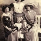 ANTIQUE TEDDY BEAR DOLL WOMEN CHILD PHOTO CANVAS PRINT