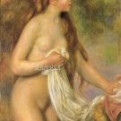 VINTAGE BATHING NUDE NYMPH GIRL CANVAS ART PRINT LARGE
