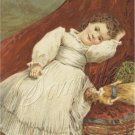 VICTORIAN GIRL ANTIQUE DOLL CANVAS ART PRINT LARGE