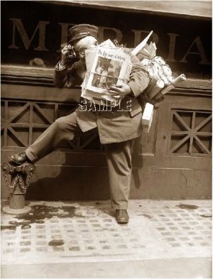 VINTAGE MAIL CARRIER MAILMAN LETTER POSTMAN CANVAS ART