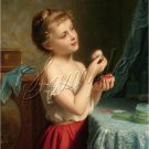 VICTORIAN CHILD GIRL MAKE-UP BLUSH COSMETICS CANVAS ART